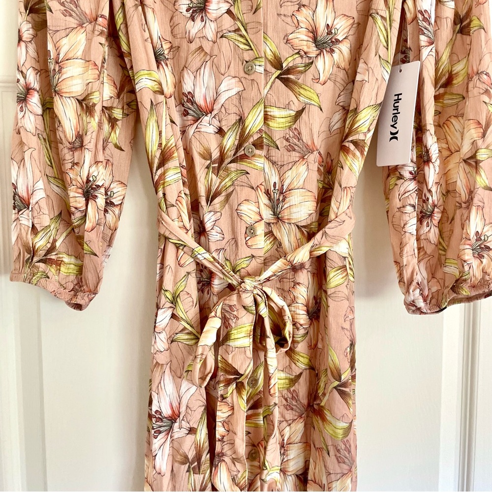 Hurley Lily Floral 3/4 Sleeve Midi Dress - Picture 4 of 6